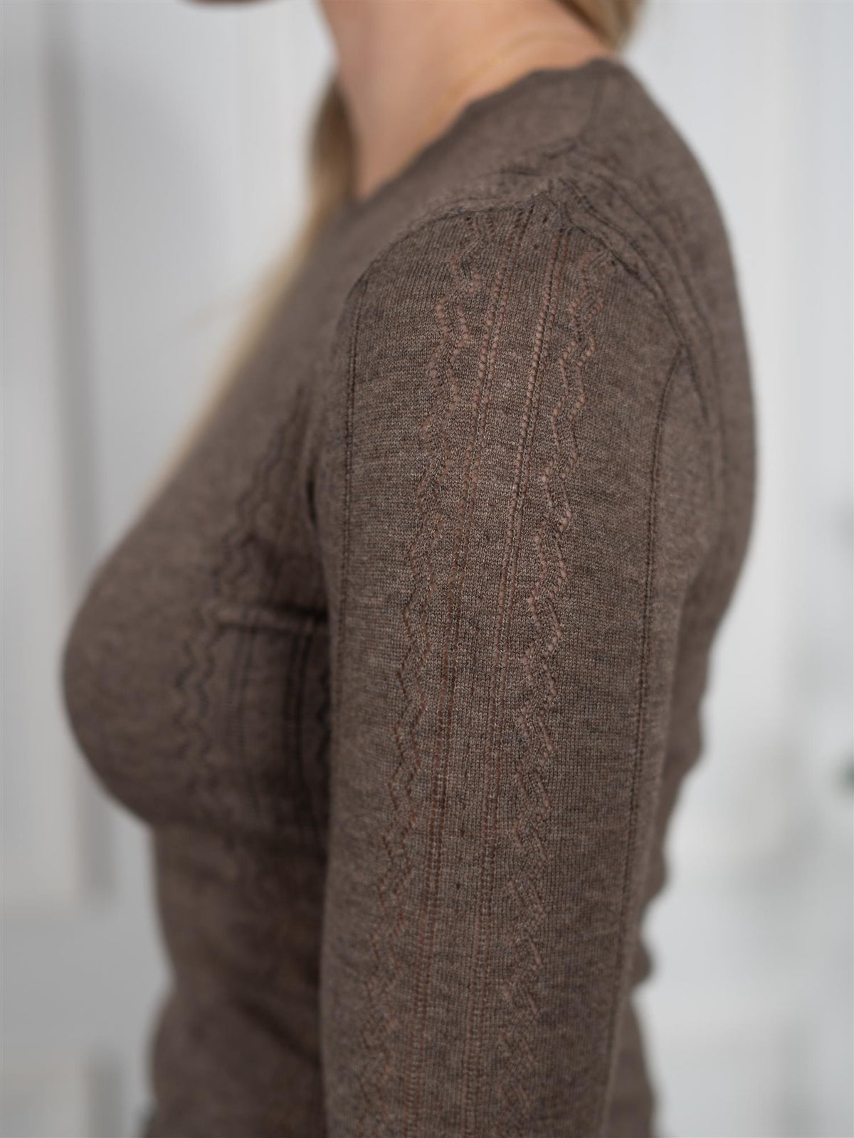 Safir Knit Top Dark Taupe Melange