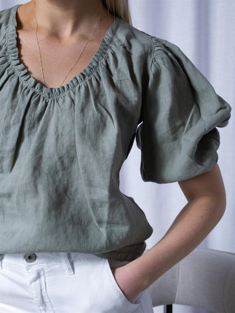 Mos Mosh Taissa Linen Blouse Shadow