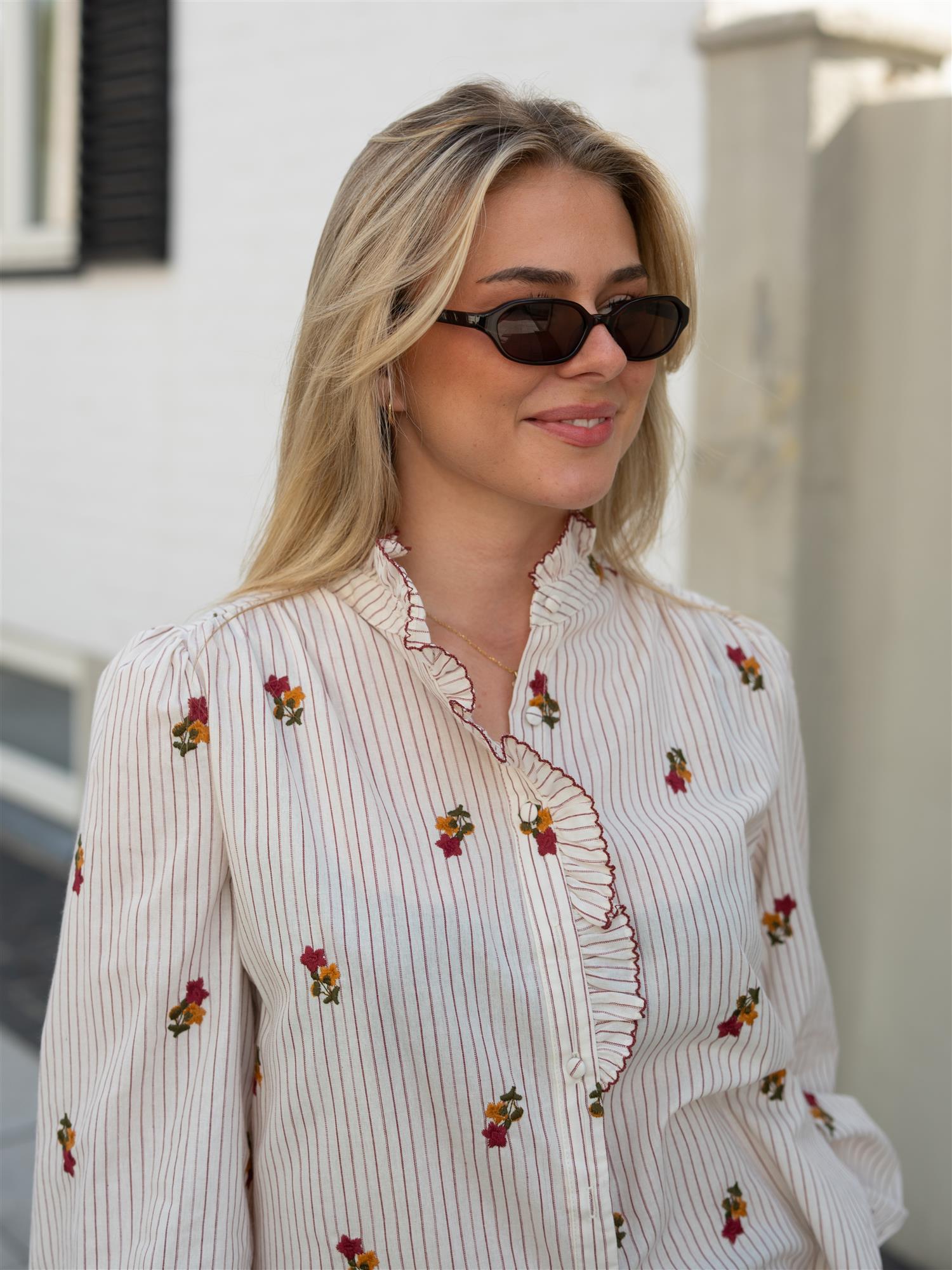 Checked Shirt with Embroidery