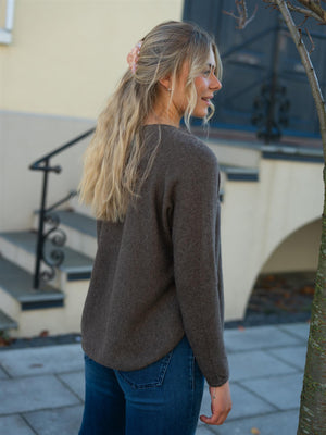 Davida Curved Sweater Cacao