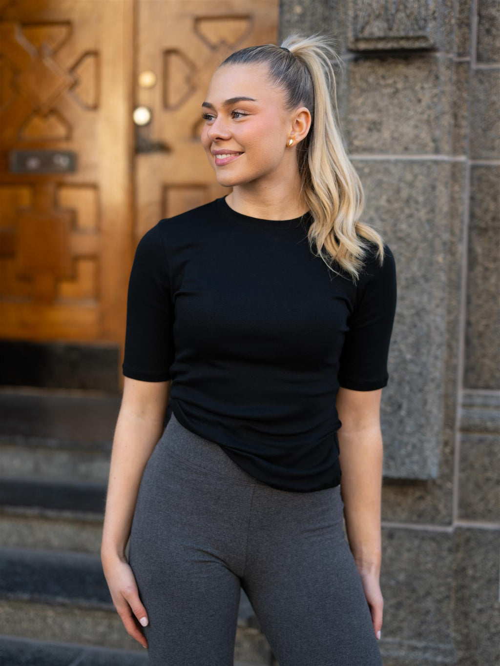 Julie Josephine Marianne Rib Tee Black