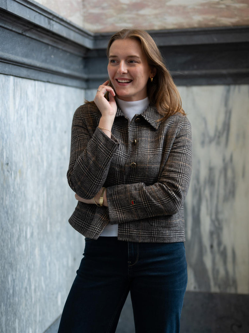 Busnel Mathilde Checked Jacket Anthracite Check