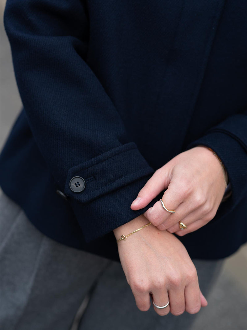 Gant Short Wool Blend Car Coat Evening Blue