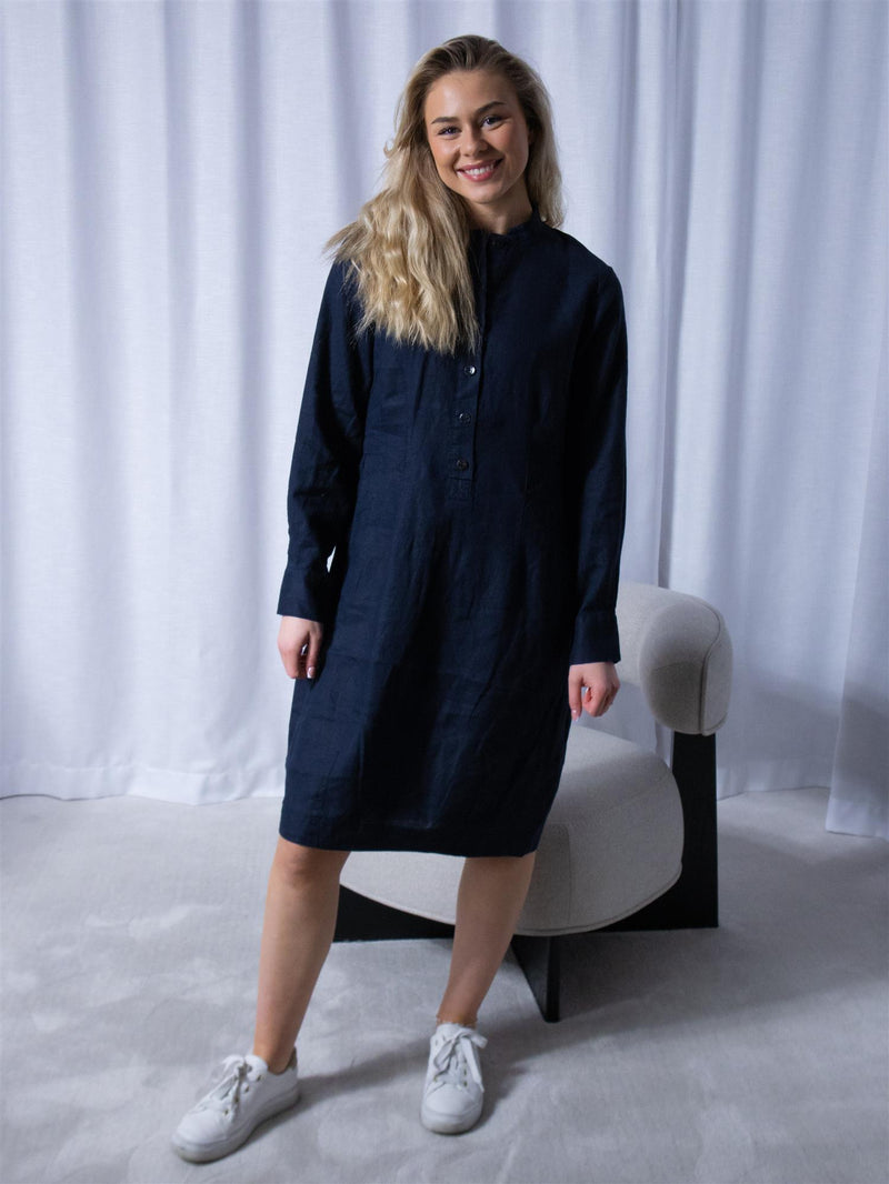 Bitte Kai Rand Lazy Linen Dress Dark Midnight