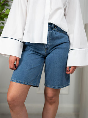 ONE and OTHER Olympe Denim Shorts Mid Blue
