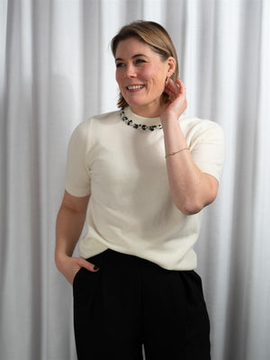 ONE and OTHER Tone Knitted Top Winter White