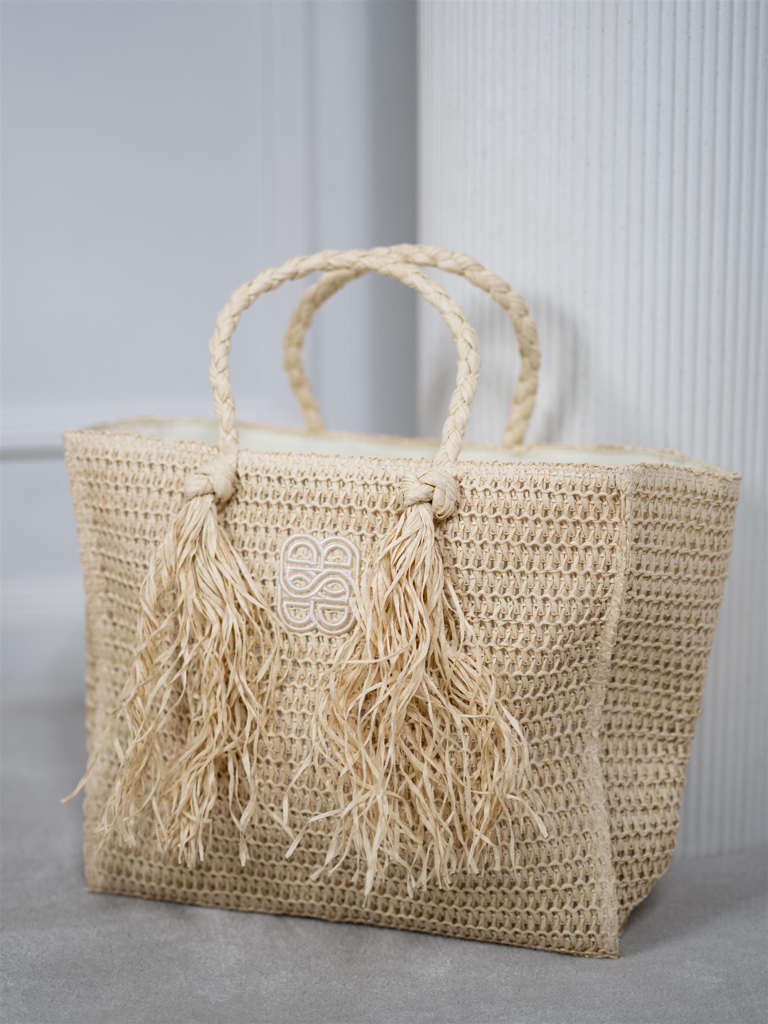 Ella&il Rikke Straw Bag Beige