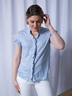 Ella&il Karianne Linen Tee Kentucky Blue