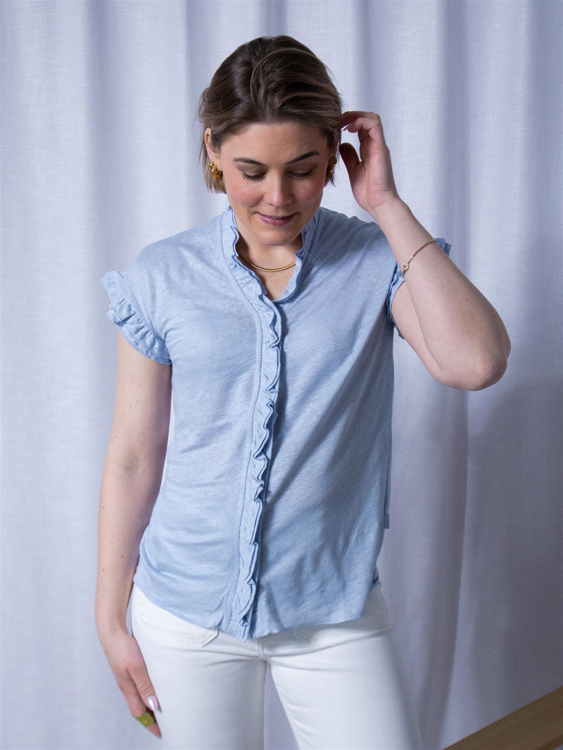 Ella&il Karianne Linen Tee Kentucky Blue