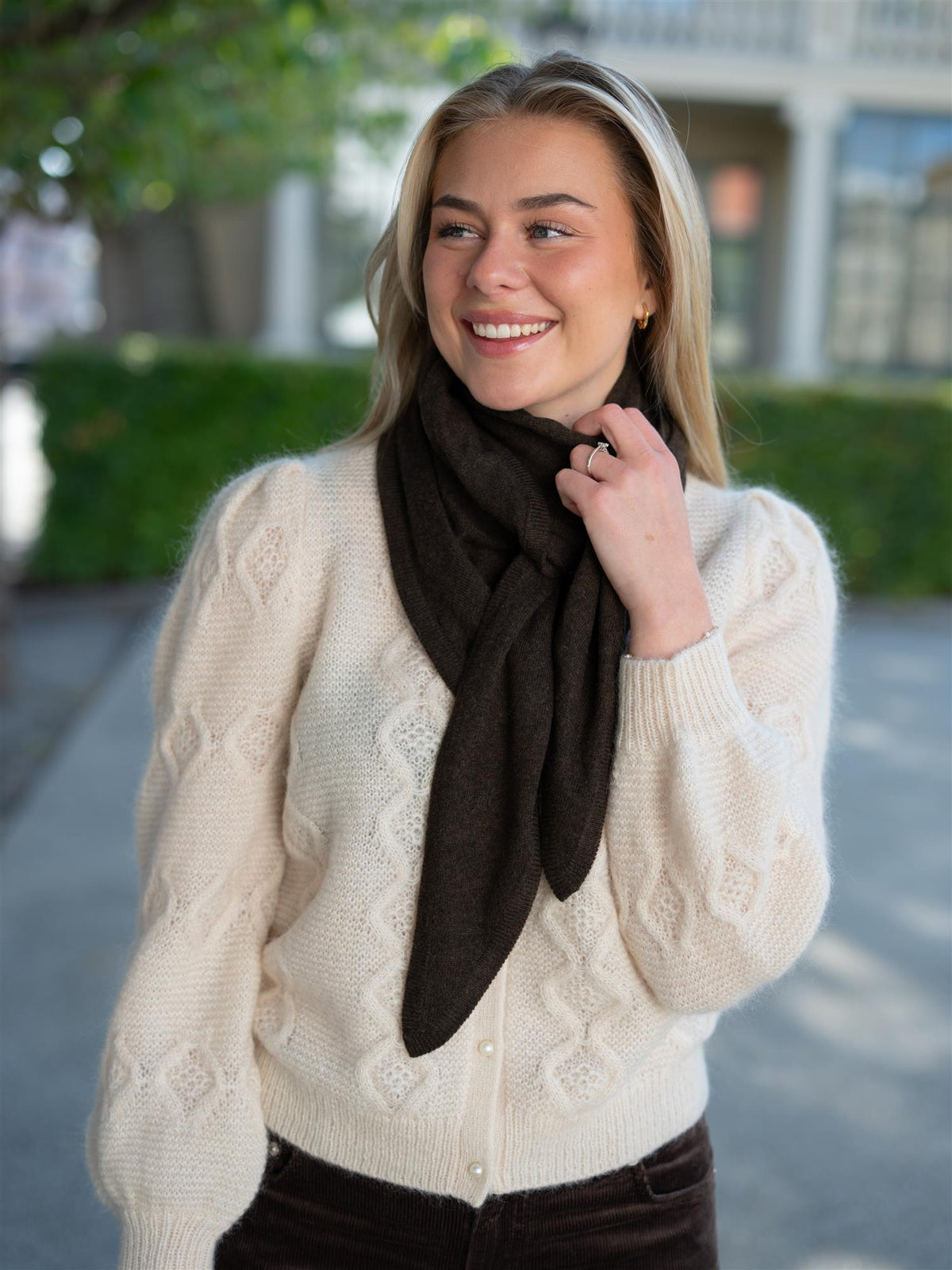 Mira Wool Cash Scarf Espresso