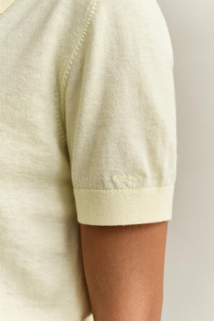 Gant Light Knit Ss Rugger Yellow