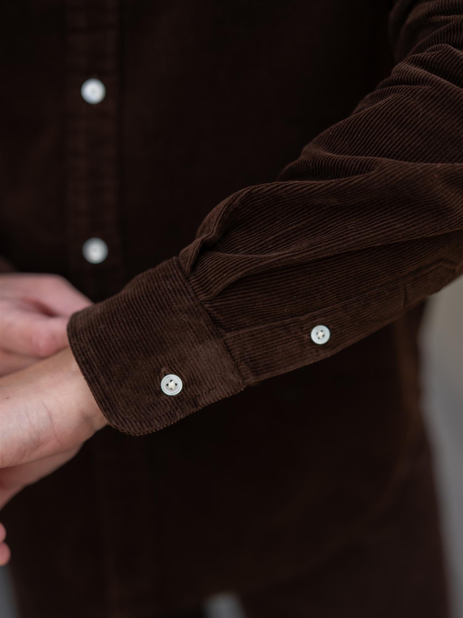 Woven-Sport Shirt Dark Brown