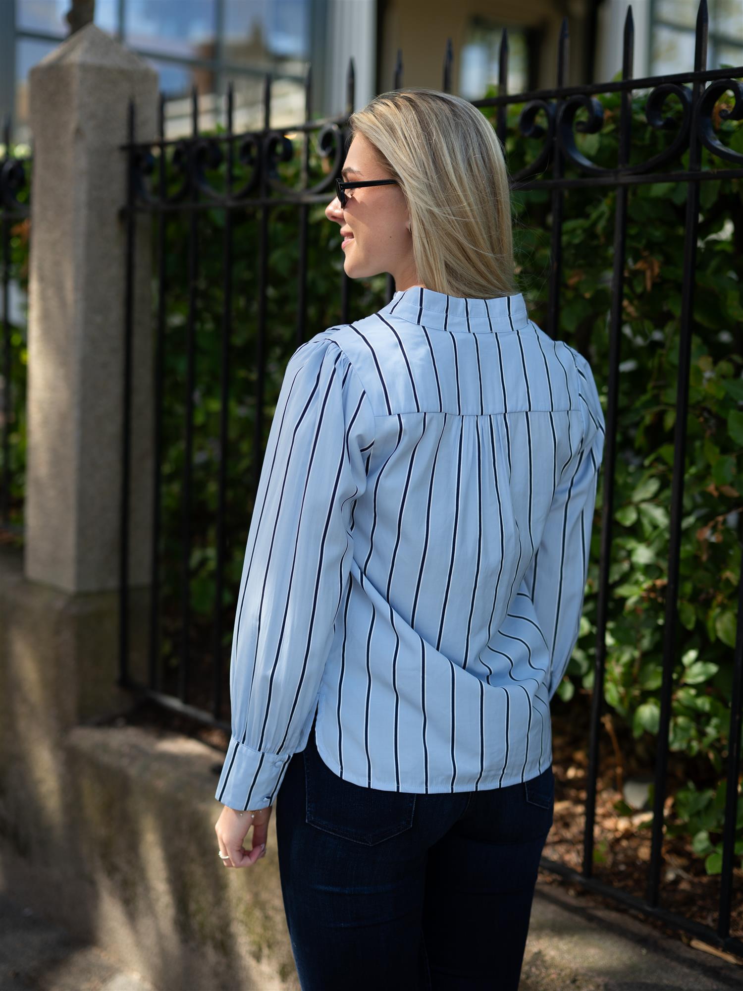 Charlotte Blouse Blue Stripe