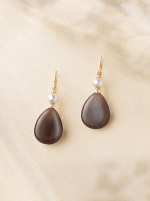 Julie Sandlau Elina Earrings Chocolate Moonstone