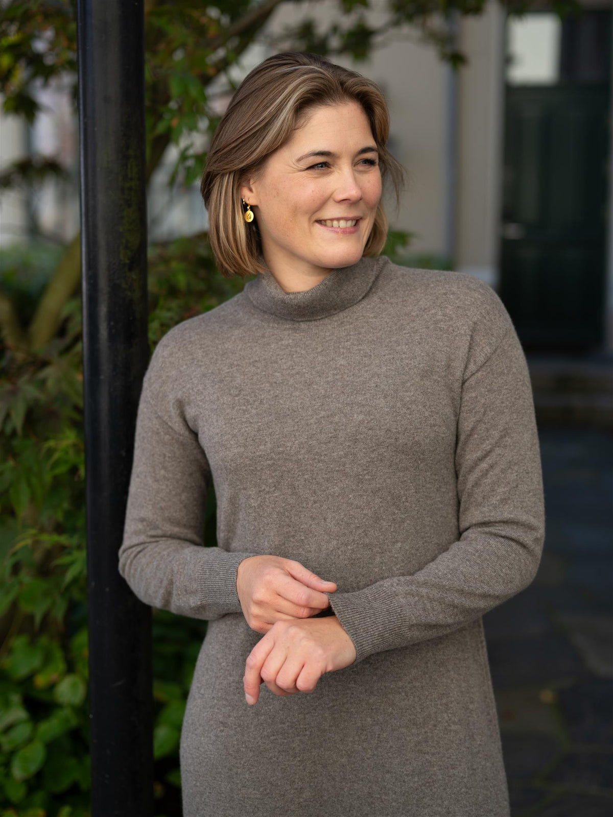 Turtleneck Dress Stone