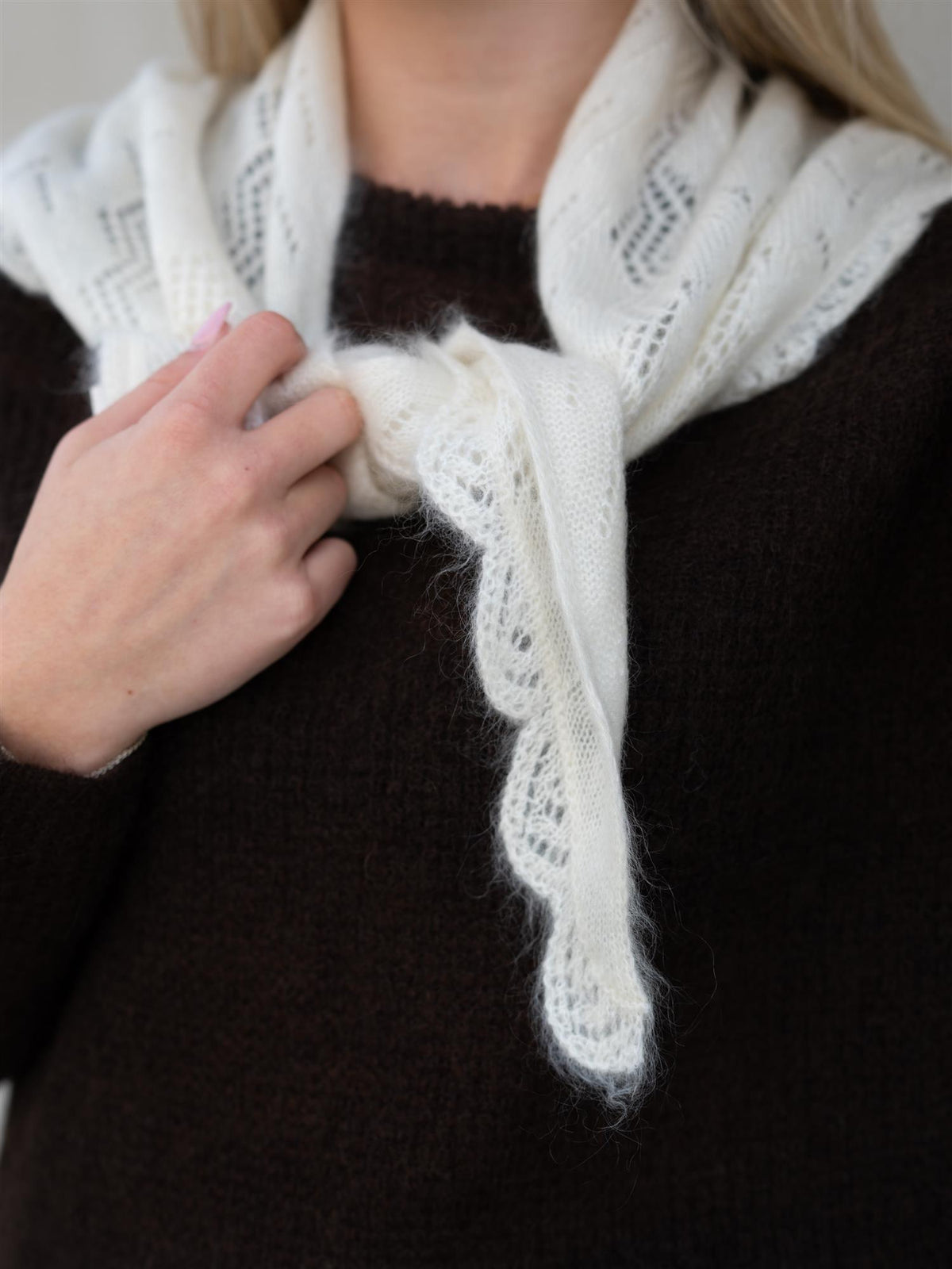 Opany Triangle Scarf Birch White