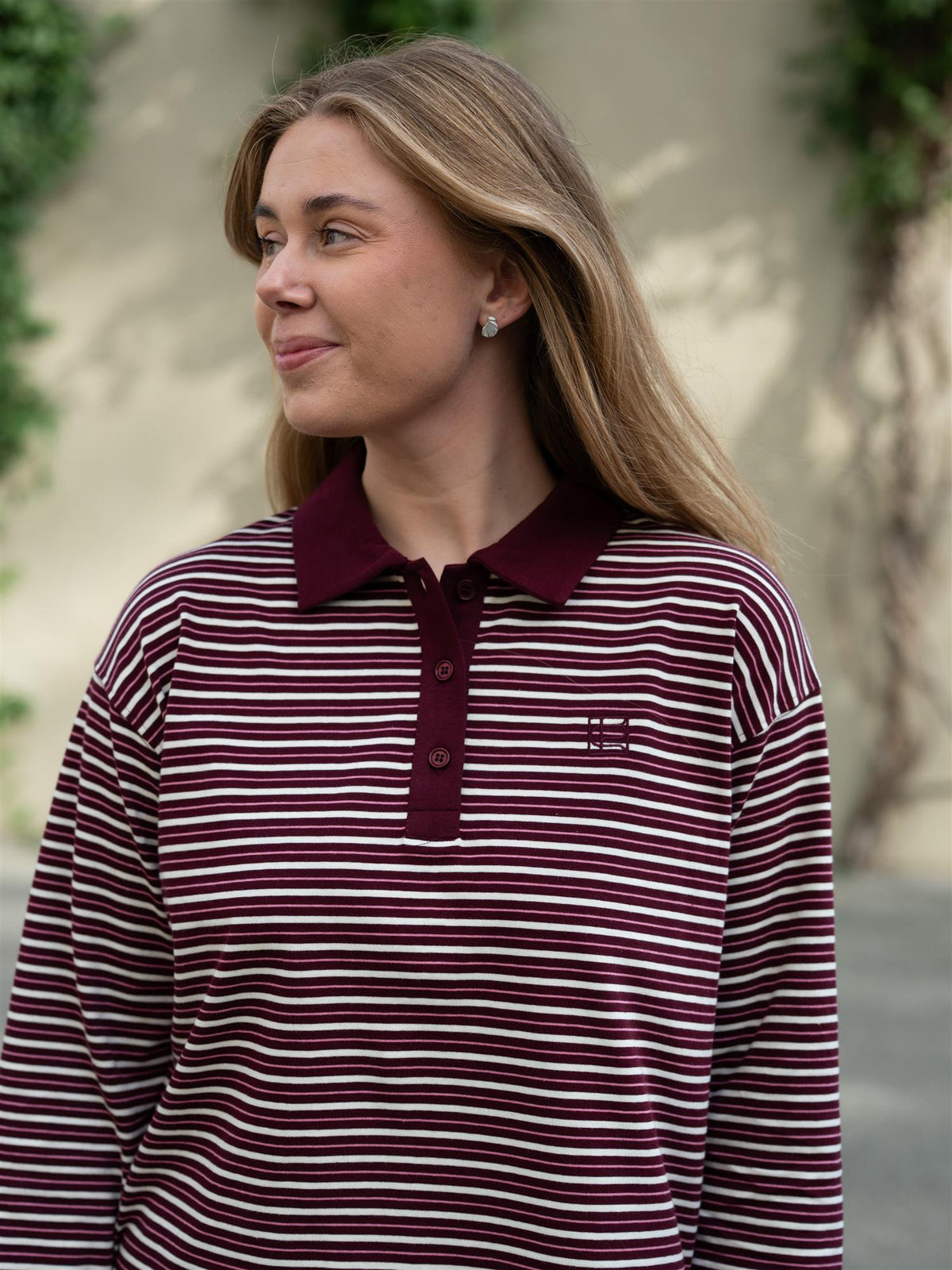 Elmer Polo Shirt Deep Plum Stripe