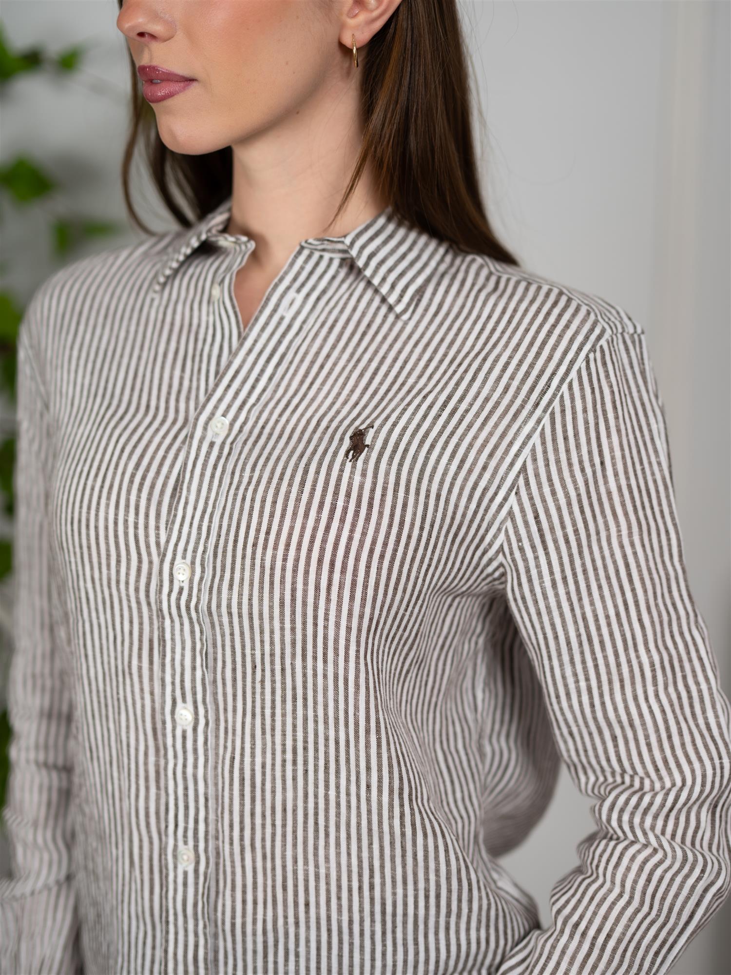 Polo Classic Fit Striped Linen Shirt
