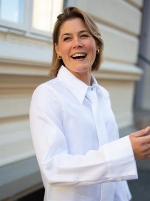 Mos Mosh Ayen Stripe Shirt White