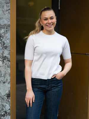 Stenströms Janet Short Sleeve Knit Offwhite