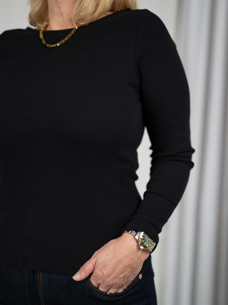 Camilla Pihl Petronella Rib Boatneck Black