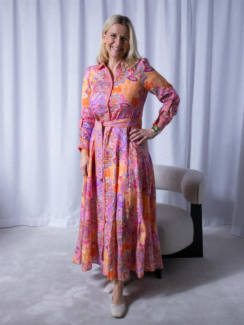 Hale Bob Clementine Long Dress Pink