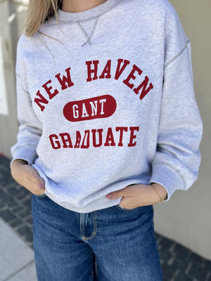 Gant Graphic C-Neck Sweat Pale Grey Melange