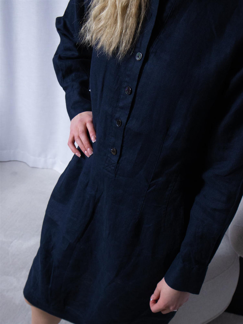Bitte Kai Rand Lazy Linen Dress Dark Midnight