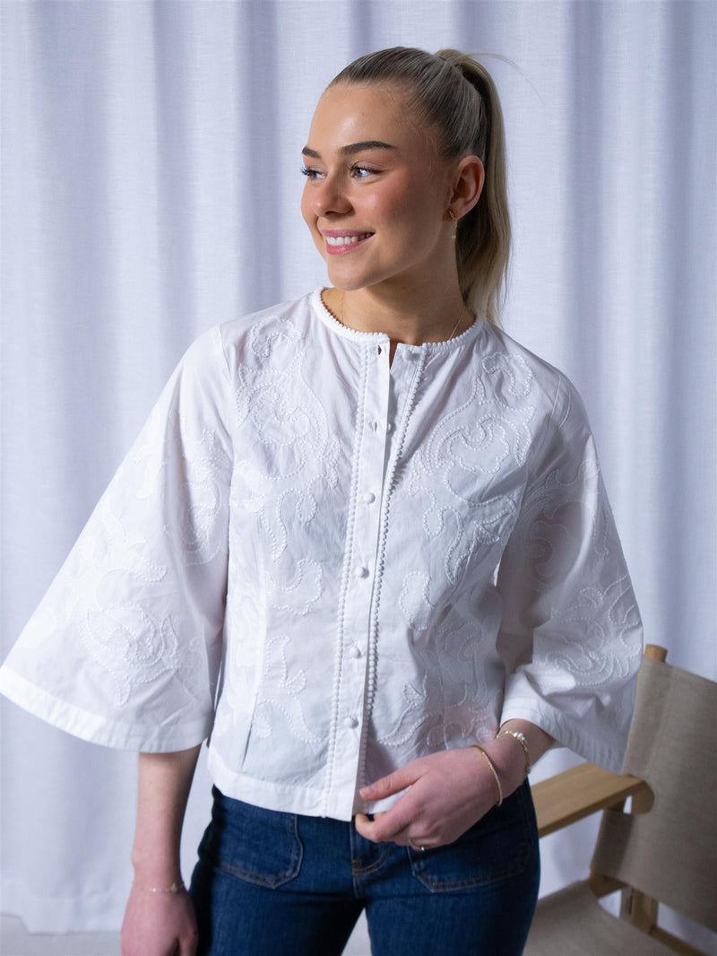 Ella&il Lotte Embroidery Blouse White