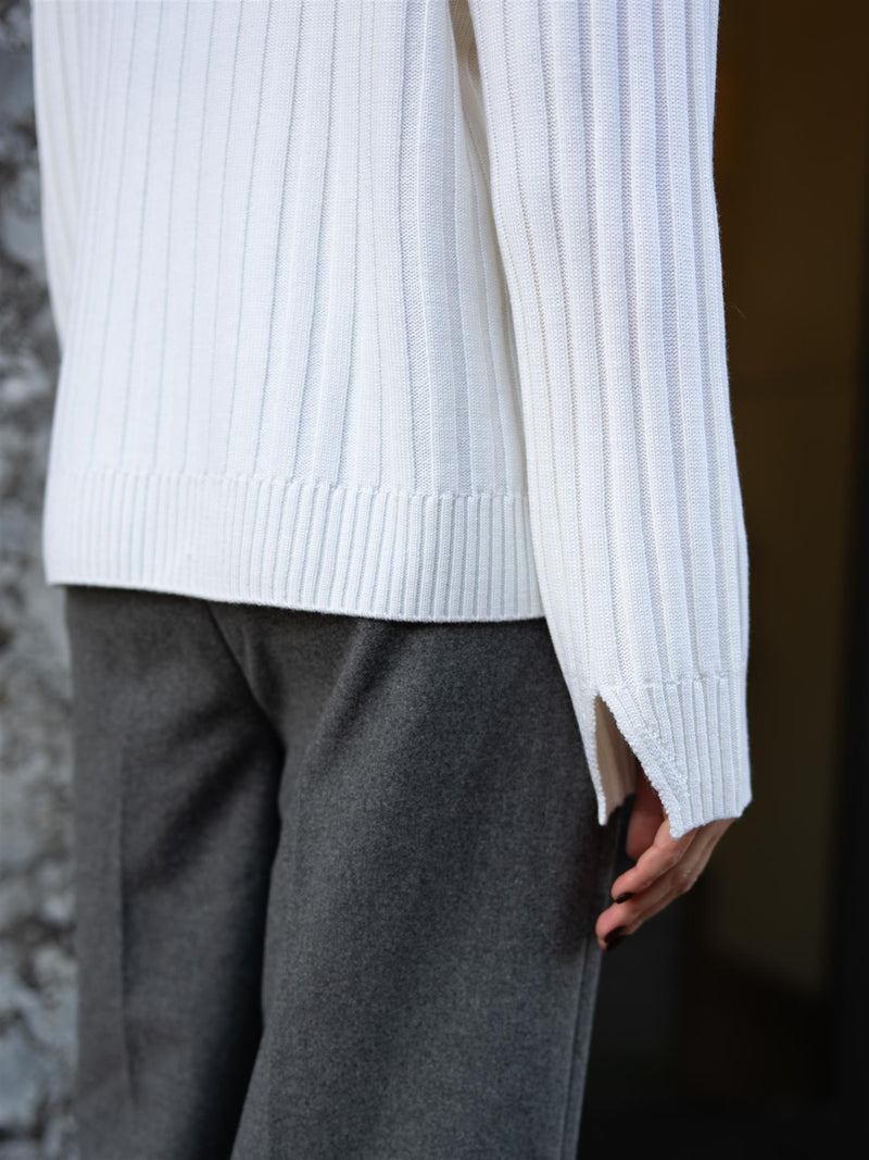 Christian Aks Malina Merino Turtleneck White