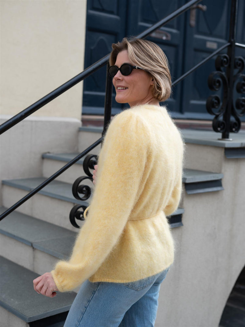 Ella&il Fredrikke Chunky Cardigan Yellow