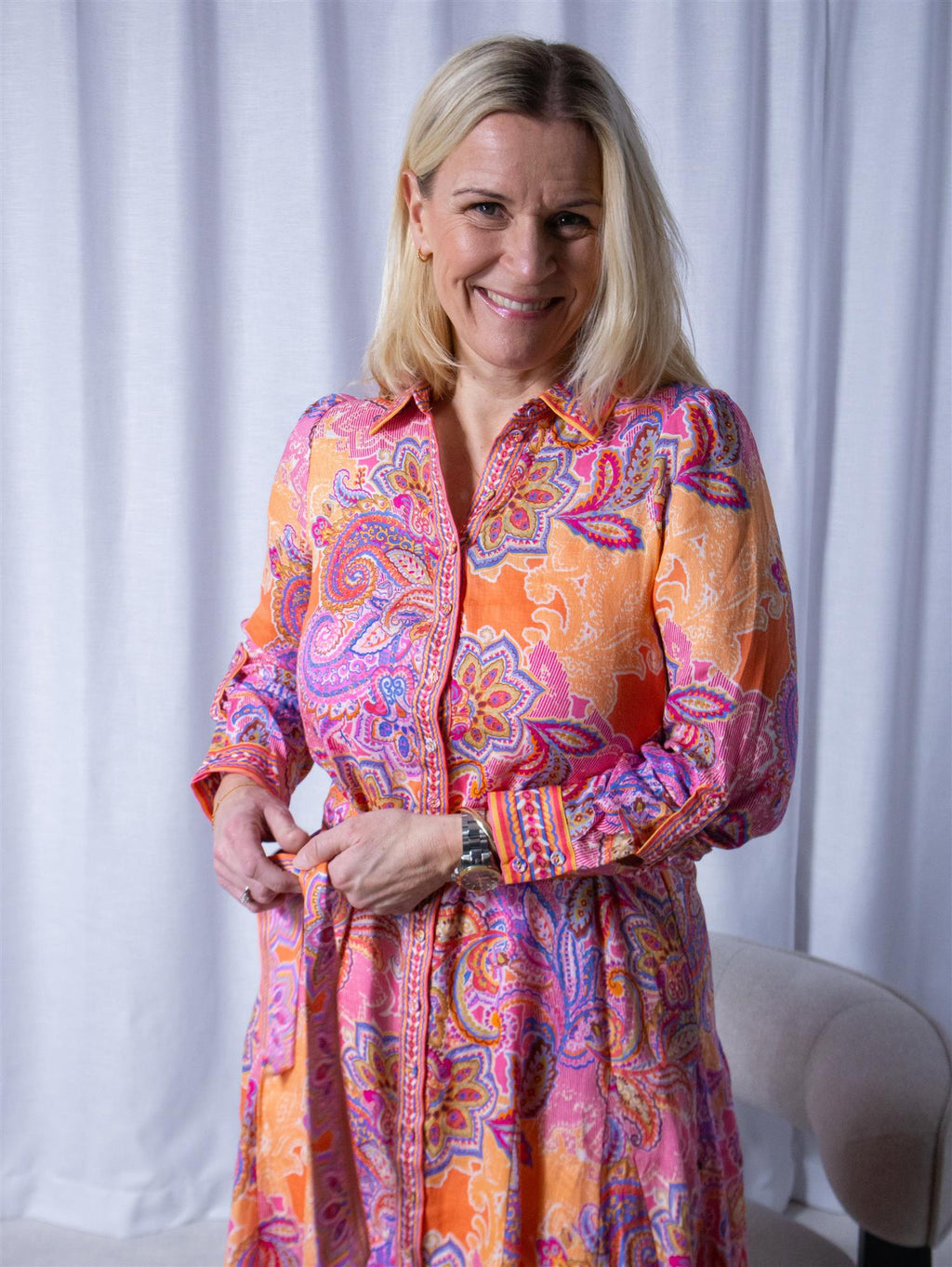 Hale Bob Clementine Long Dress Pink