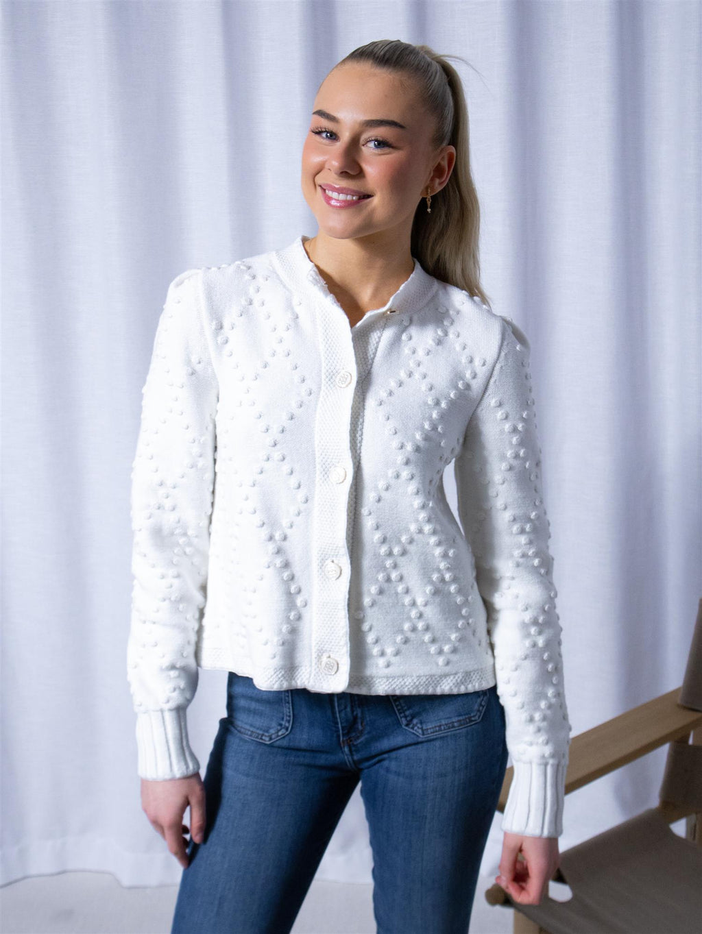 Ella&il Nela Cotton Cardigan White