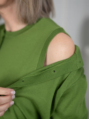 Julie Josephine Lilja Merino Cardigan Tulip Green