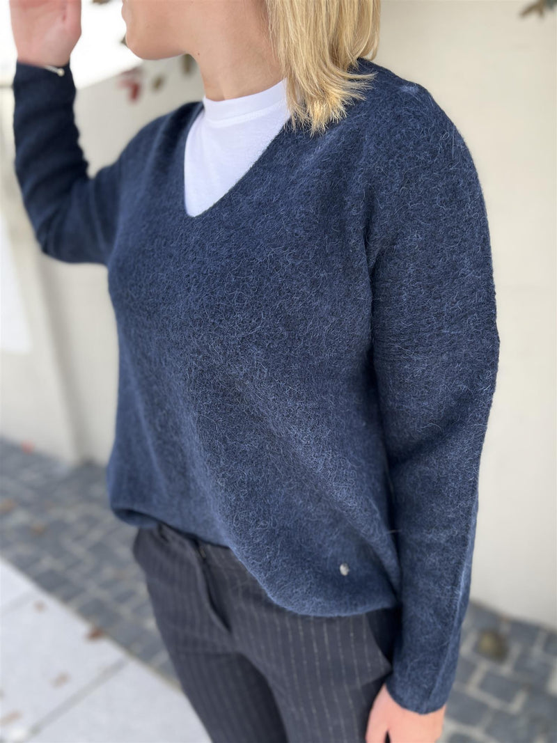 Mos Mosh Thora V-Neck Salute Navy