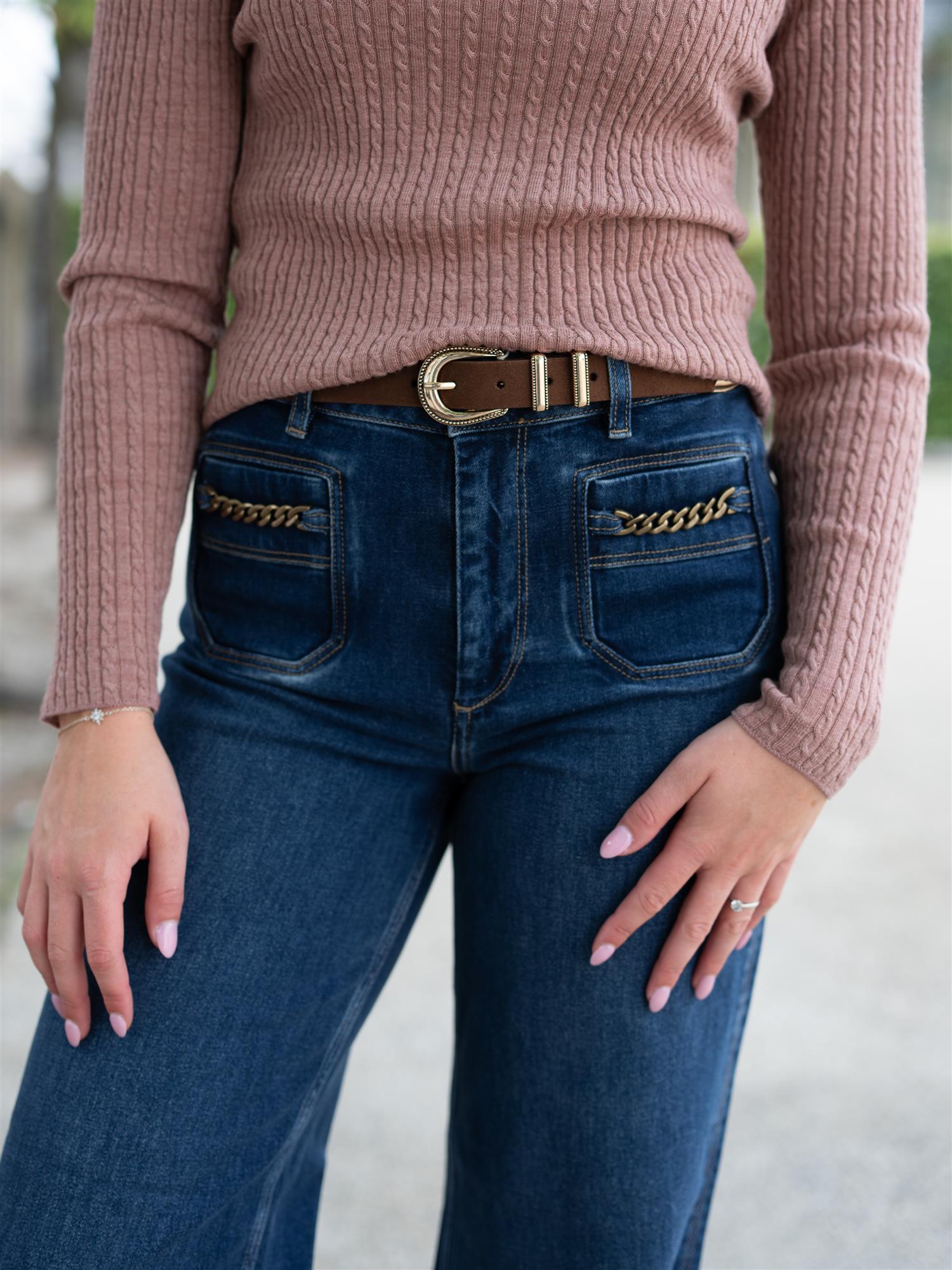 Aubrey Belt Brown/Gold