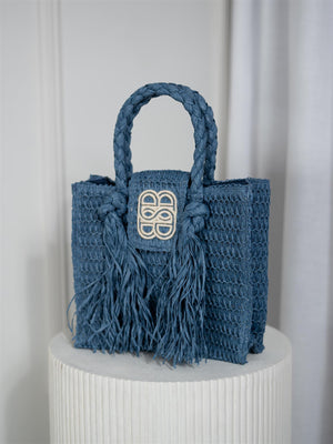 Ella&il Sigrid Straw Bag Blue