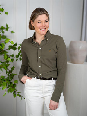 Polo Ls Heidi-Skinny-Long Sleeve-Knit Green