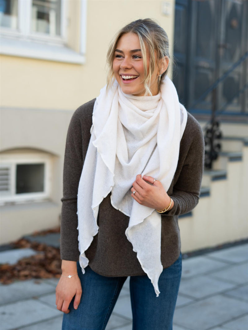 Davida Triangle Scarf White