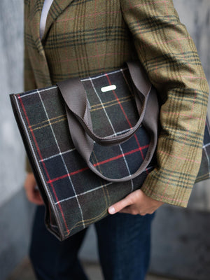 Barbour Turnberry Tartan Tote Bag Olive