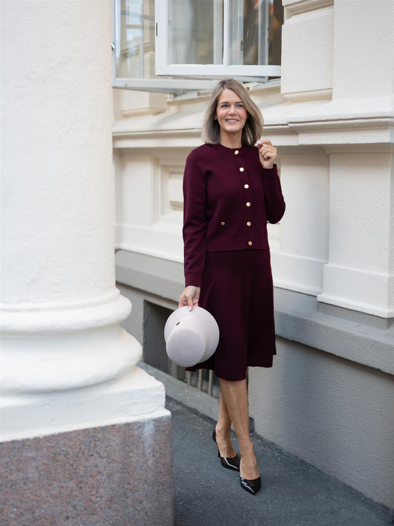 Busnel Aria Cardigan Solid Bordeaux