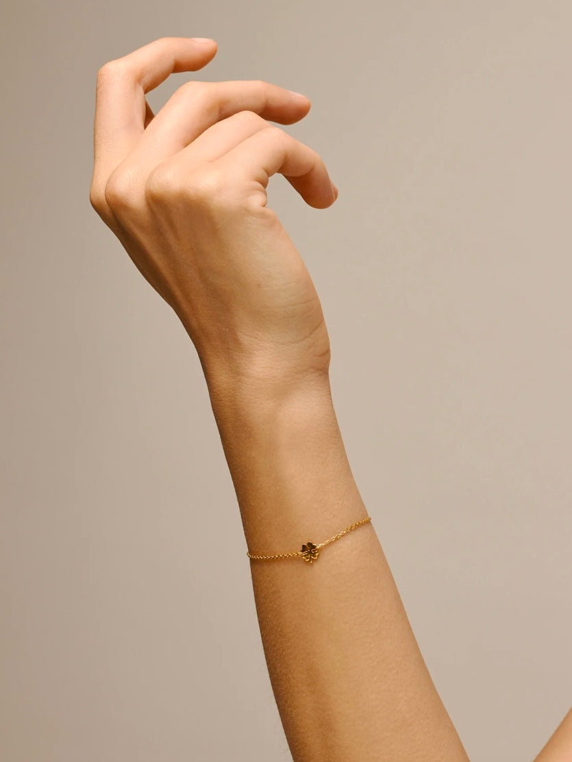 Enamel Four-Leaf Clover Bracelet