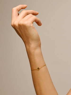 Enamel Four-Leaf Clover Bracelet