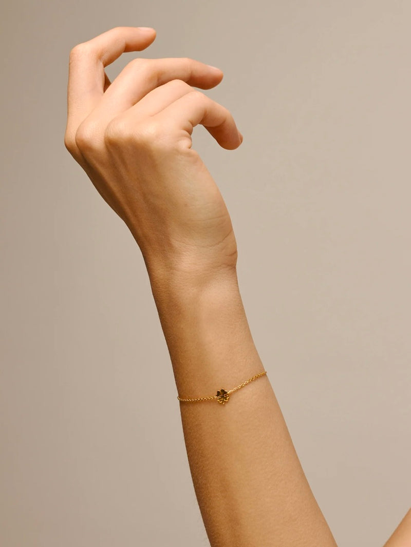 Enamel Four-Leaf Clover Bracelet