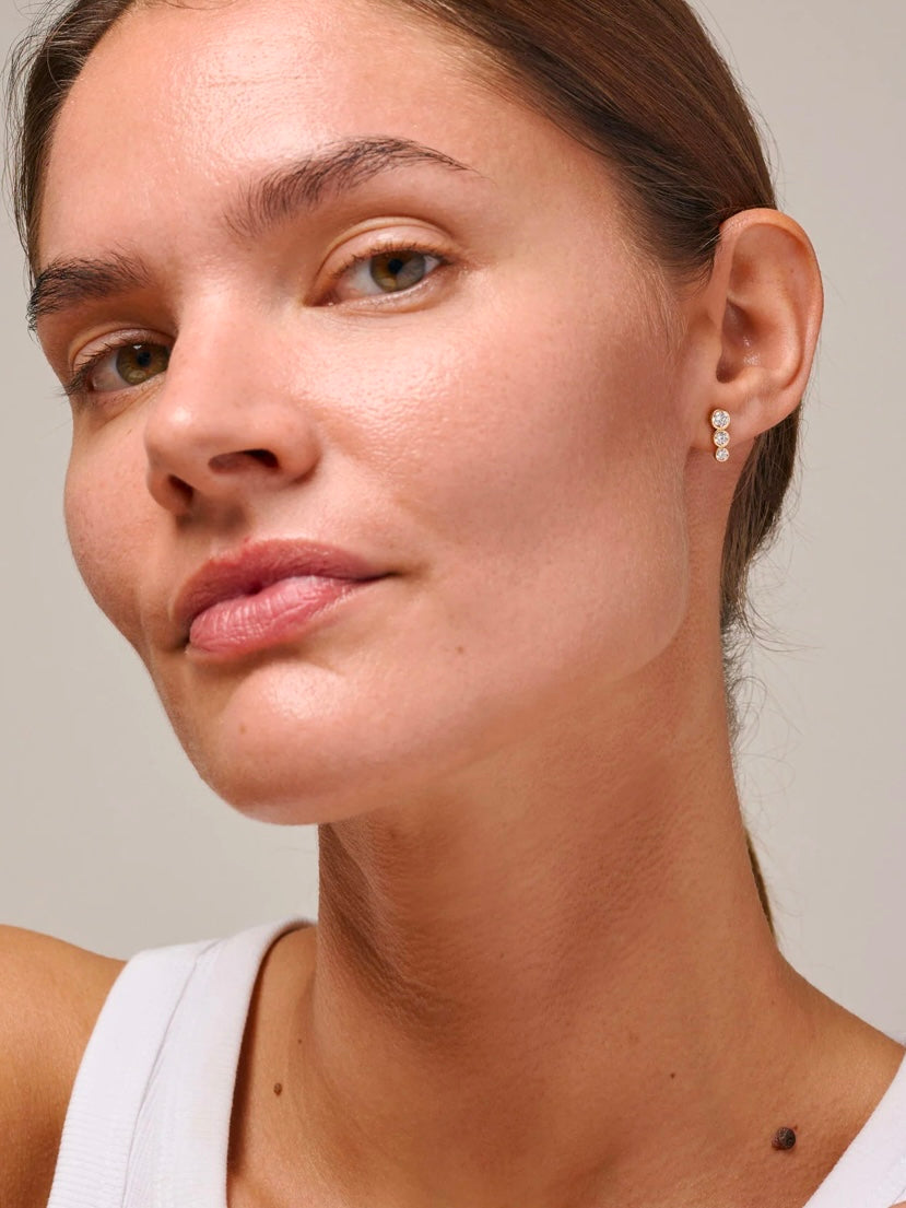 Enamel Trinity CZ Studs