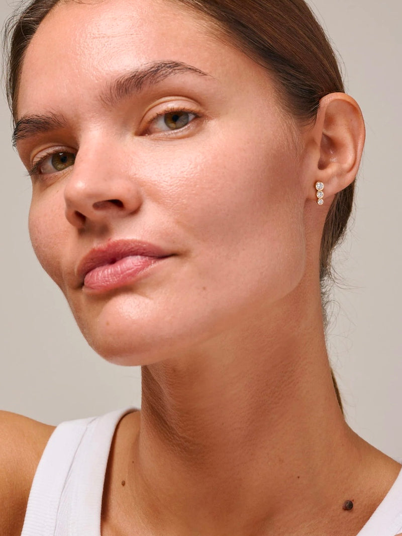 Enamel Trinity CZ Studs
