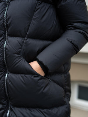 Colmar Long Quilted Jacket With Detacheable Hood