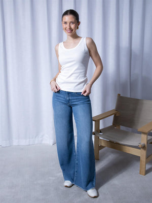 Gant Slim Ribbed Tank Top White
