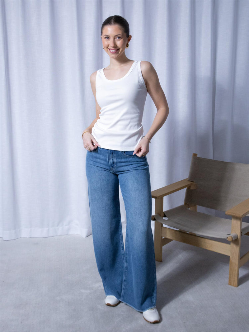 Gant Slim Ribbed Tank Top White