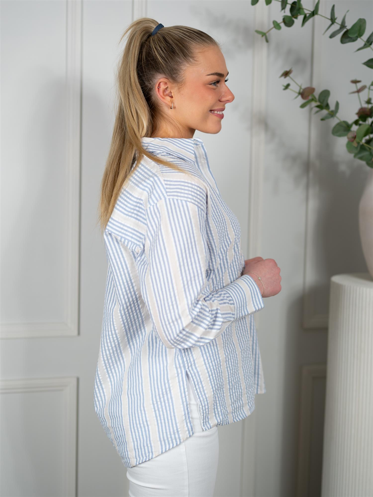 Camilla Pihl Bibi Crepe Shirt Blue Stripe